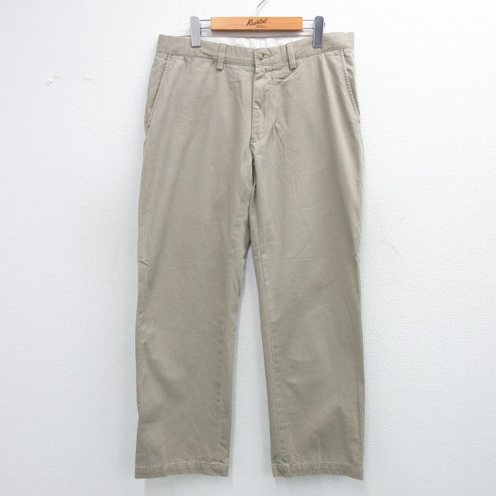 W34★古着 ラルフローレン Ralph Lauren ブランド パンツ メンズ コットン ベージュ カーキ 25jun12 中古 ボトムス ロング
