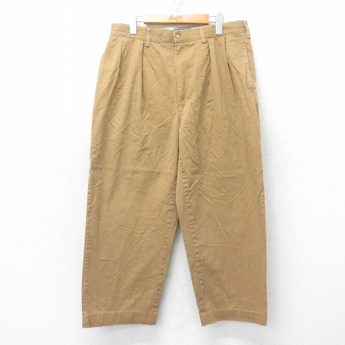 W34★古着 ラルフローレン Ralph Lauren ブランド チノ パンツ チノパン メンズ 90年代 90s ANDREW コットン 茶 ブラウン 25jun12 中古 ボトムス ロング