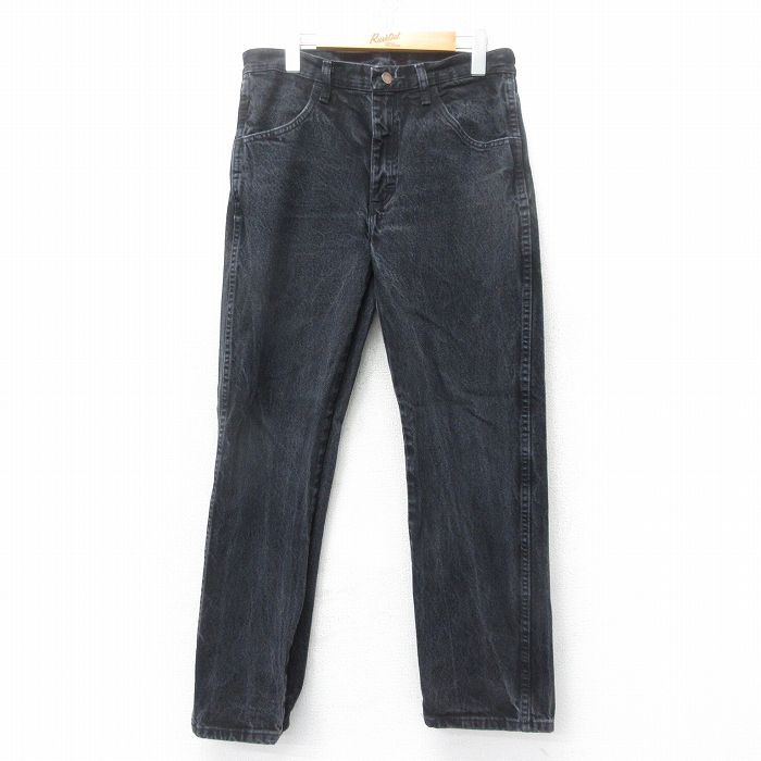 【20%OFF】W31★古着 ラスラー ジーンズ メンズ コットン 黒 ブラック デニム 25jun12 中古 ボトムス ジーパン Gパン ロング パンツ