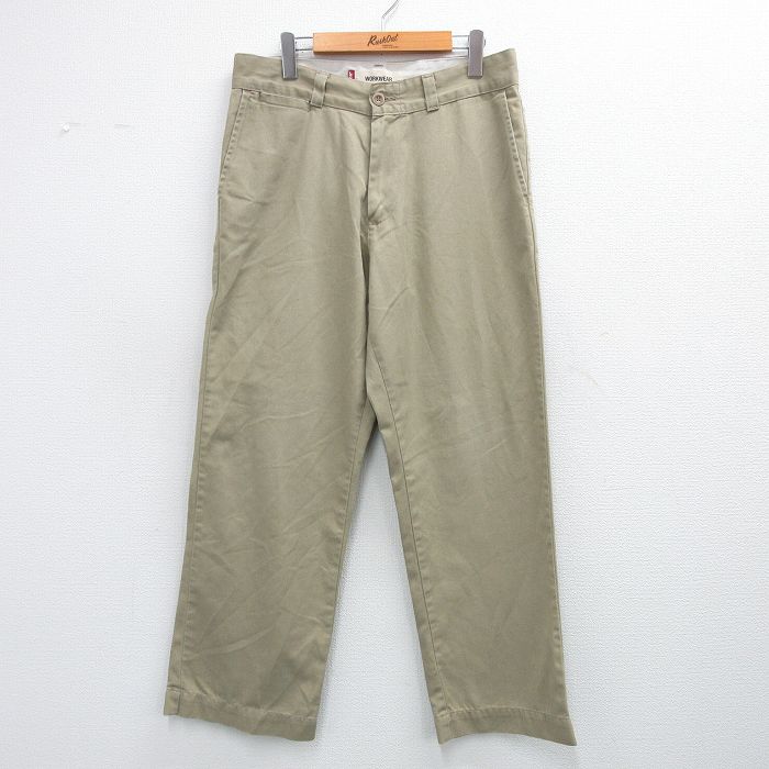 W34★古着 リーバイス Levis ワーク パンツ メンズ ベージュ カーキ 25jun14 中古 ボトムス ロング