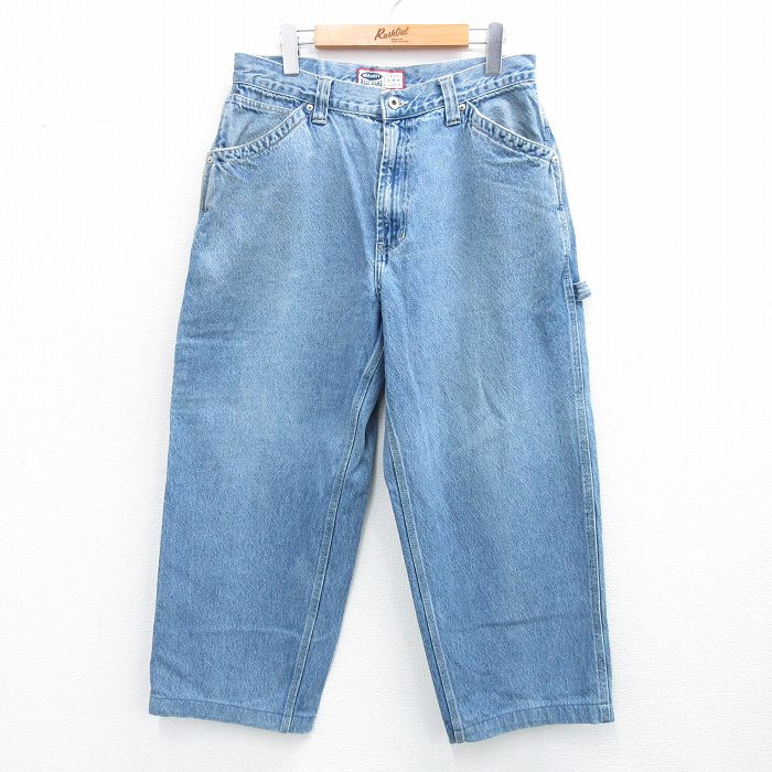 W33★古着 オールドネイビー OLD NAVY ペインター パンツ メンズ 00年代 00s コットン 紺 ネイビー デニム 25jun14 中古 ボトムス ロング