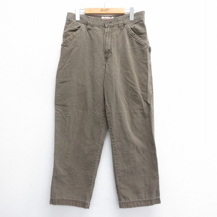 W32★古着 オールドネイビー OLD NAVY ペインター パンツ メンズ 00年代 00s コットン 茶 ブラウン 25jun14 中古 ボトムス ロング