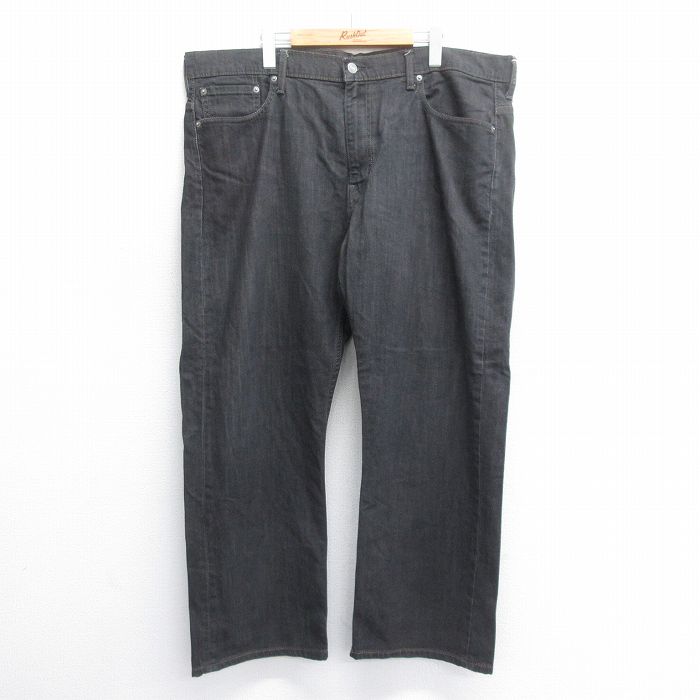 W44★古着 リーバイス Levis 569 ジーンズ メンズ 大きいサイズ 黒 ブラック デニム 25jun16 中古 ボトムス ジーパン Gパン ロング パンツ