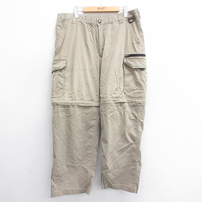 W36★古着 デタッチャブル カーゴ パンツ メンズ ベージュ カーキ 25jun16 中古 ボトムス ロング
