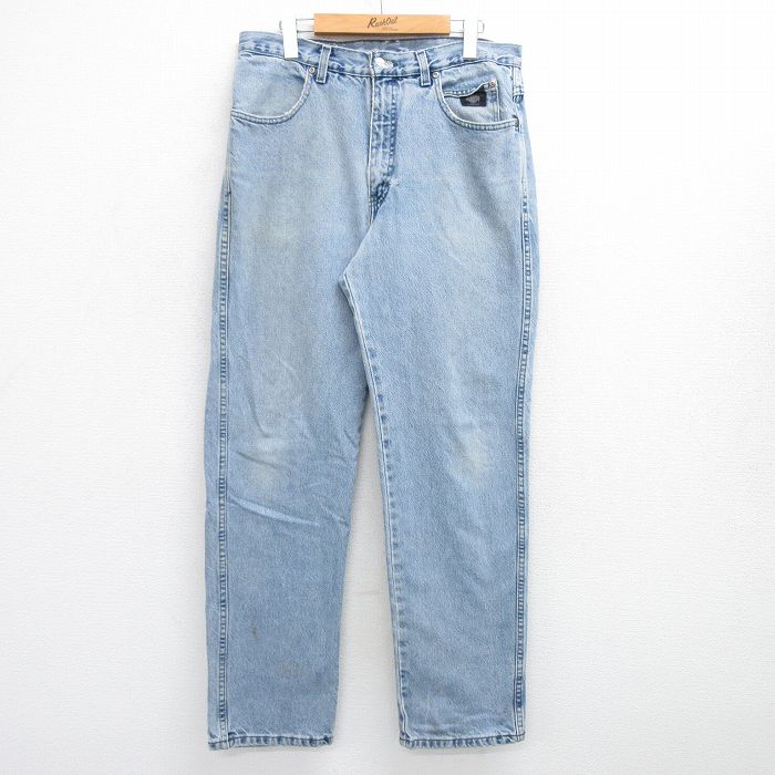 【50%OFF】W34★古着 ハーレーダビッドソン Harley Davidson ジーンズ メンズ 00年代 00s コットン USA製 薄紺 ネイビー デニム 25jun16 中古 ボトムス ジーパン Gパン ロング パンツ