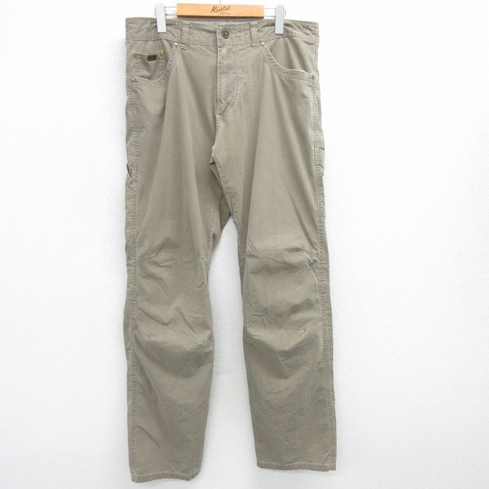 W35★古着 クール KUHL パンツ メンズダック地 ベージュ系 カーキ 25jun16 中古 メンズ ボトムス ロング
