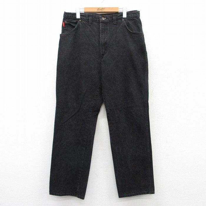 【50%OFF】W36★古着 ビューグルボーイ ジーンズ メンズ 90年代 90s コットン USA製 黒 ブラック デニム 【spe】 25jun16 中古 ボトムス ジーパン Gパン ロング パンツ