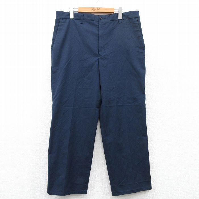 W36★古着 レッドキャップ ワーク パンツ メンズ 90年代 90s USA製 紺 ネイビー 25jun16 中古 ボトムス ロング