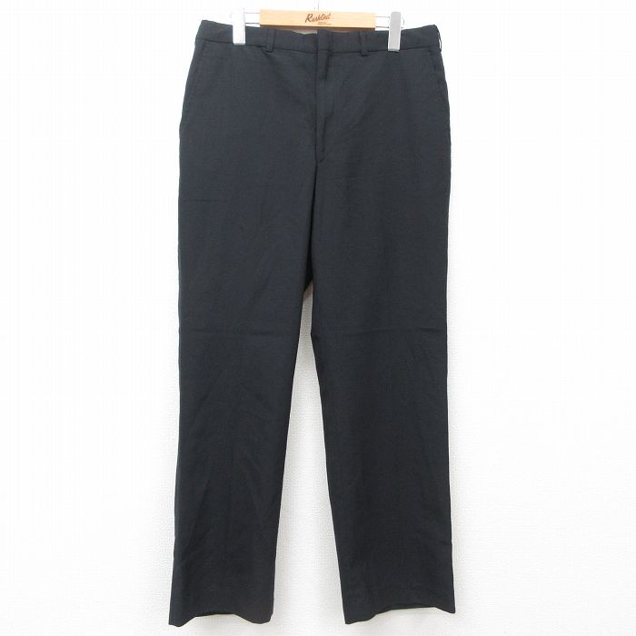 W35★古着 タウンクラフト スラックス パンツ メンズ 90年代 90s 黒 ブラック 25jun16 中古 ボトムス ロング