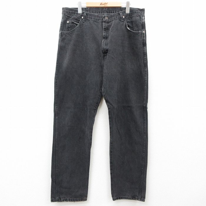 【50%OFF】W36★古着 ラングラー Wrangler ジーンズ メンズ 00年代 00s 黒 ブラック デニム 【spe】 25jun16 中古 ボトムス ジーパン Gパン ロング パンツ