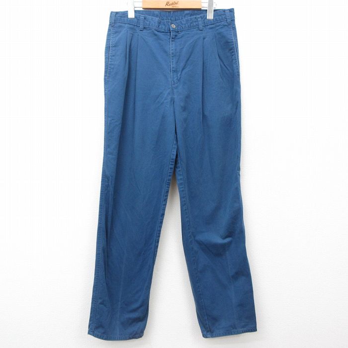 W34★古着 ドッカーズ チノパンツ チノパン メンズ 90年代 90s ワッペン USA製 生成り 25jun16 中古 ボトムス ロング