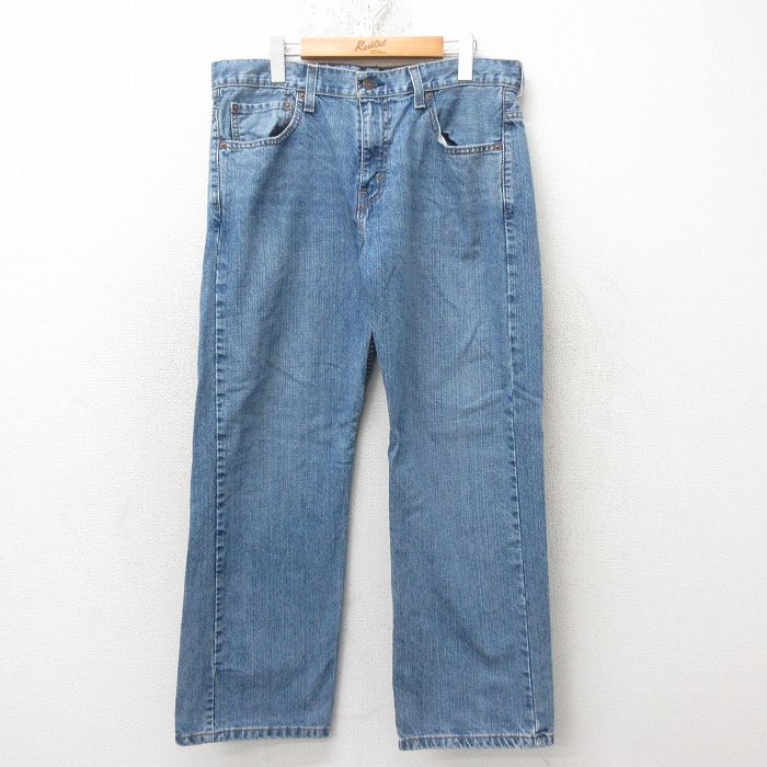 W35★古着 リーバイス Levis 569 ジーンズ メンズ コットン 紺 ネイビー デニム 25jun16 中古 ボトムス ジーパン Gパン ロング パンツ