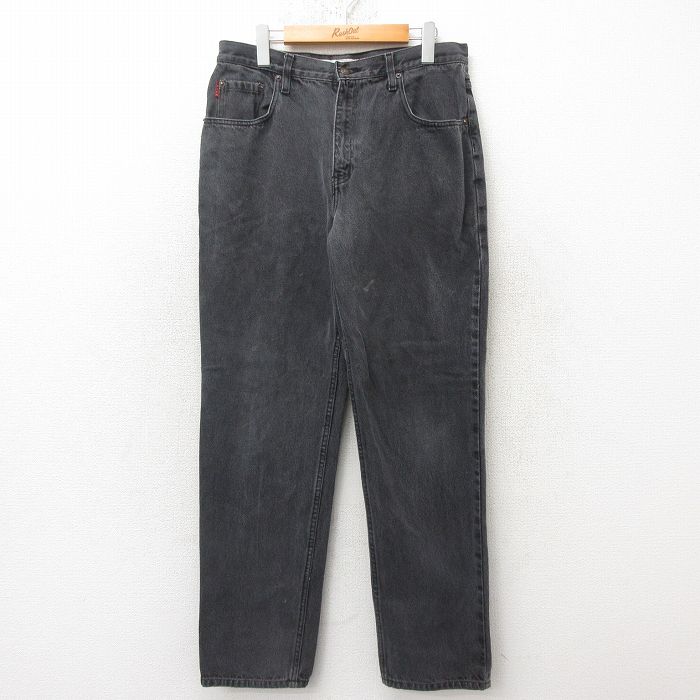 W33★古着 ビューグルボーイ ジーンズ メンズ コットン 黒 ブラック デニム 25jun16 中古 ボトムス ジーパン Gパン ロング パンツ