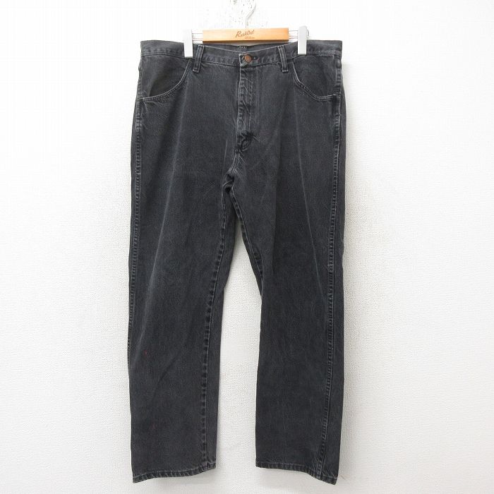 【20%OFF】W39★古着 ラスラー ジーンズ メンズ コットン 黒 ブラック デニム 25jun16 中古 ボトムス ジーパン Gパン ロング パンツ