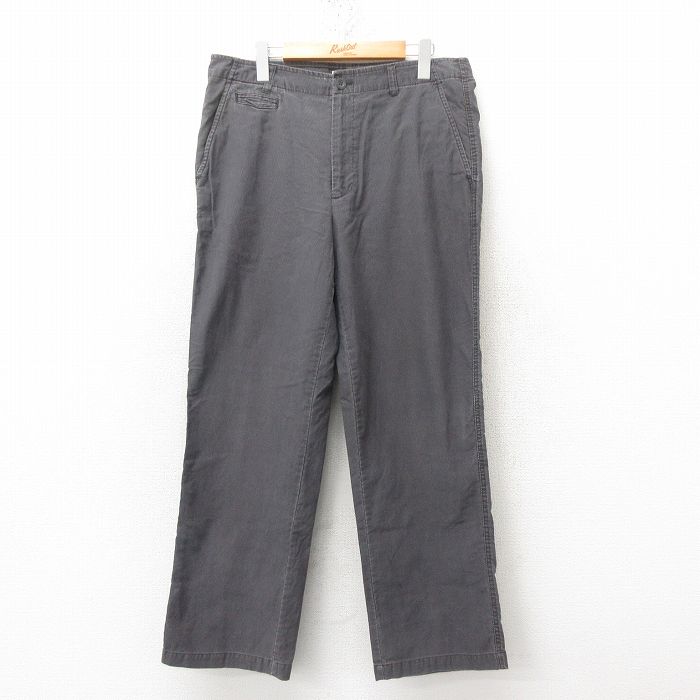 W35★古着 カルバンクライン Calvin Klein パンツ メンズ コットン グレー 25jun16 中古 ボトムス ロング