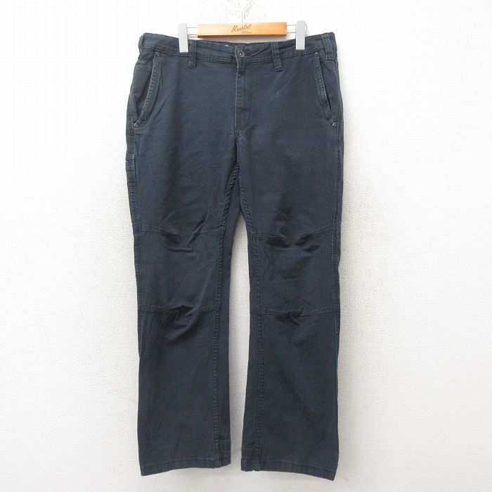 W35★古着 エディーバウアー パンツ メンズ ダック地 黒 ブラック 25jun16 中古 ボトムス ロング