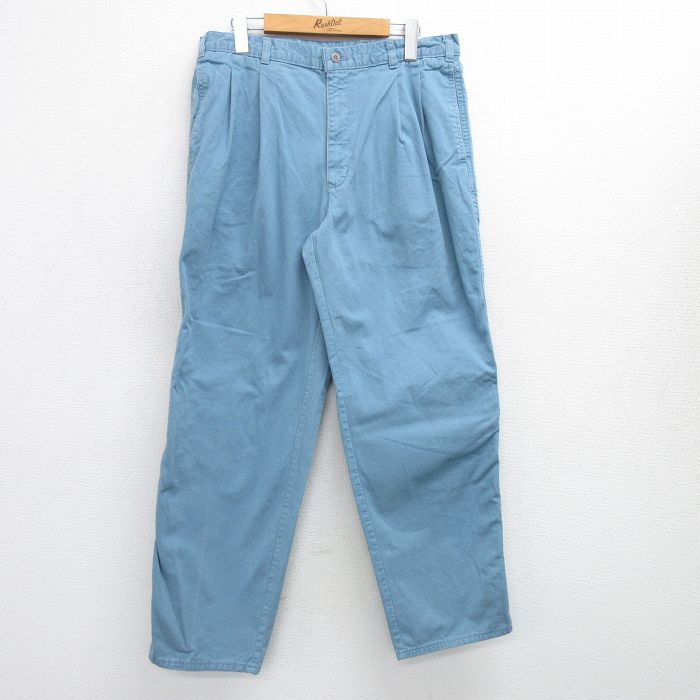 【20%OFF】W34★古着 ドッカーズ パンツ メンズ 90年代 90s コットン 薄紺 ネイビー 【spe】 25jun17 中古 ボトムス ロング