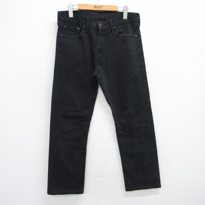 W34★古着 リーバイス Levis 513 ジーンズ メンズ 黒 ブラック デニム 25jun18 中古 ボトムス ジーパン Gパン ロング パンツ
