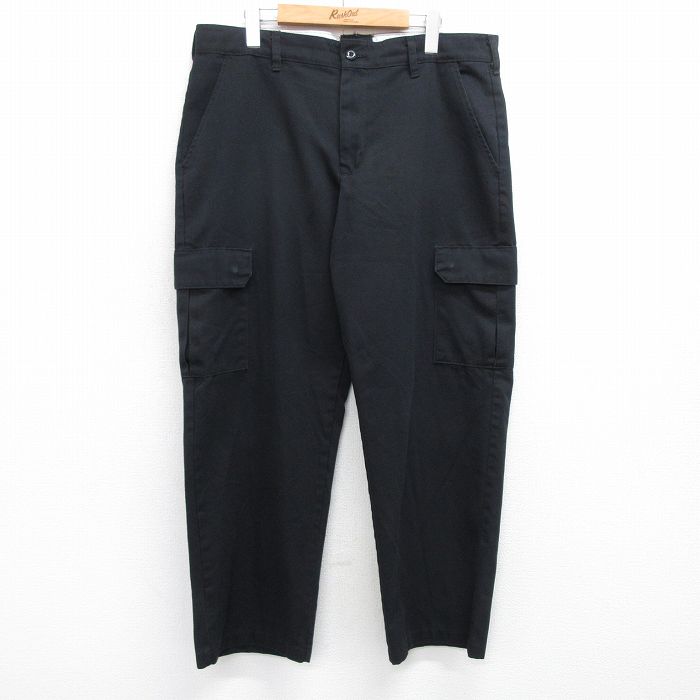 W39★古着 レッドキャップ カーゴ　ワーク パンツ メンズ 黒 ブラック 25jun18 中古 ボトムス ロング