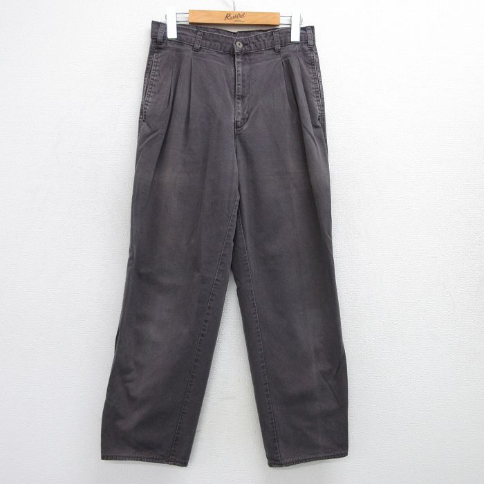 W29★古着 ドッカーズ パンツ メンズ 90年代 90s 濃グレー 25jun18 中古 ボトムス ロング