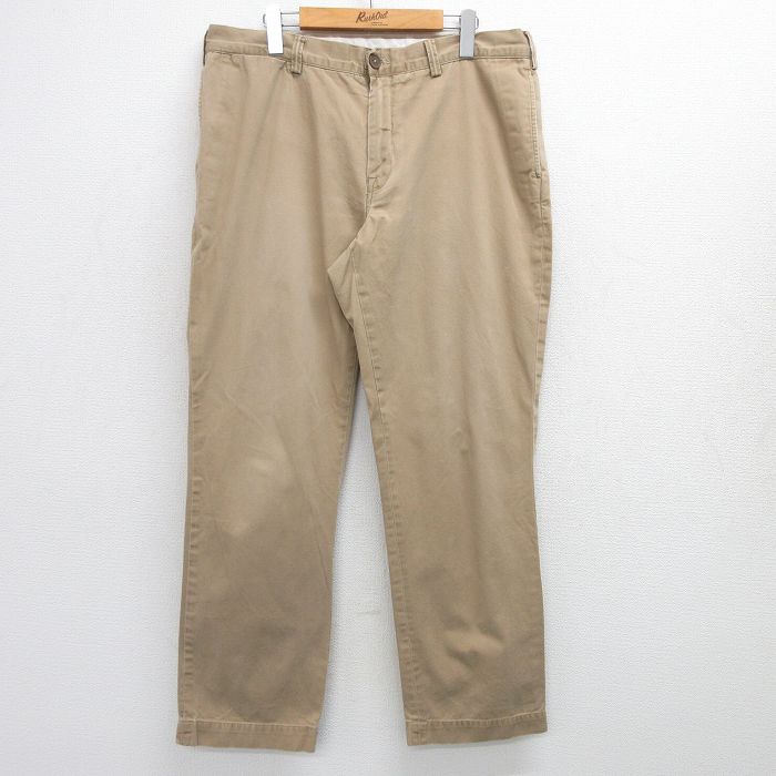 W36★古着 ラルフローレン Ralph Lauren ブランド チノ パンツ チノパン メンズ コットン ベージュ カーキ 25jun19 中古 ボトムス ロング