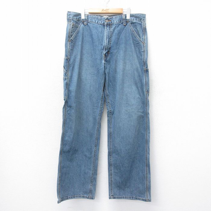 W37★古着 リーバイス Levis ペインター パンツ メンズ コットン 紺 ネイビー デニム 25jun19 中古 ボトムス ロング
