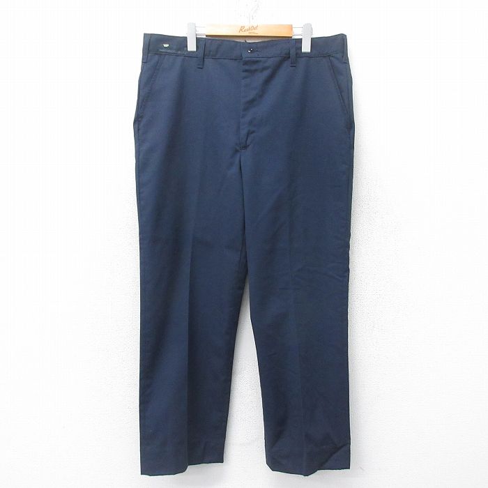 W38★古着 ワーク パンツ メンズ 90年代 90s USA製 紺 ネイビー 【spe】 25jun19 中古 ボトムス ロング