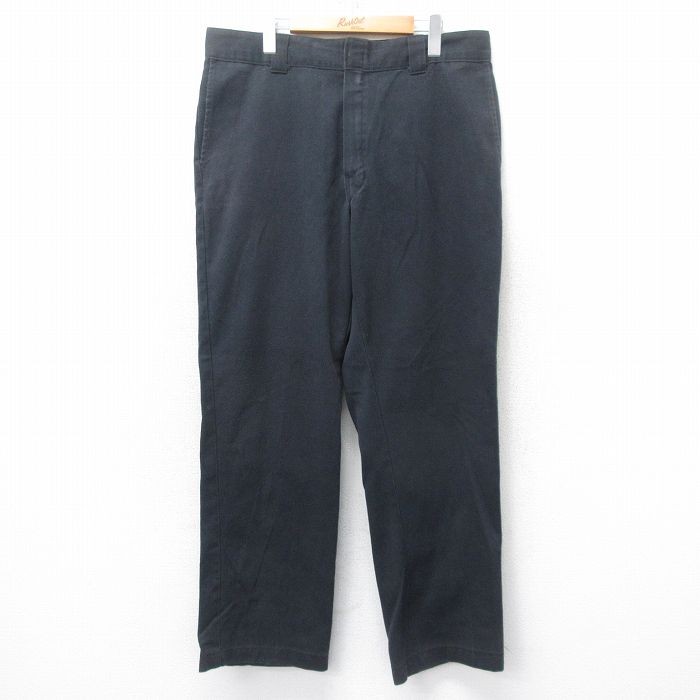W38★古着 ディッキーズ Dickies ワーク パンツ メンズ 874 黒 ブラック 25jun19 中古 ボトムス ロング