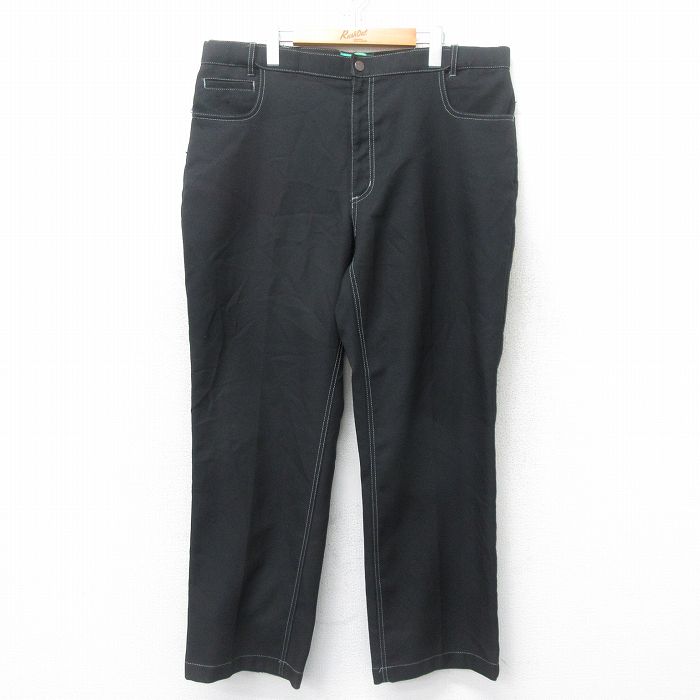 W40★古着 HABAND パンツ メンズ 大きいサイズ 黒 ブラック 25jun19 中古 ボトムス ロング
