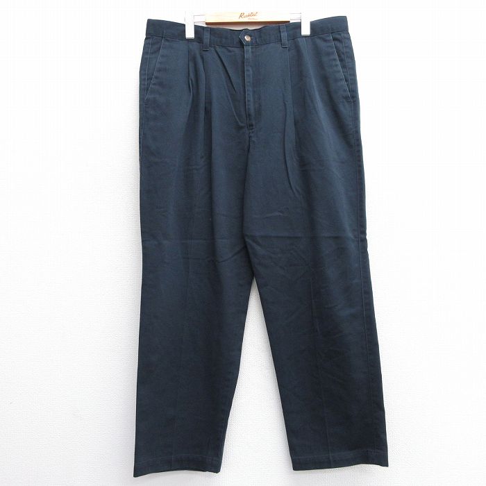 W37★古着 ドッカーズ パンツ メンズ 90年代 90s コットン USA製 紺 ネイビー 25jun20 中古 ボトムス ロング