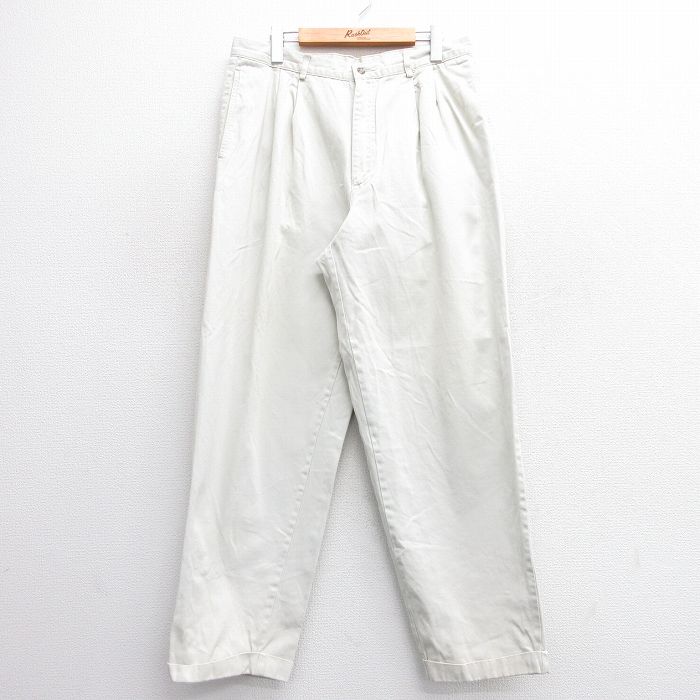 【50%OFF】W33★古着 ギャップ GAP チノ パンツ チノパン メンズ 90年代 90s コットン 薄ベージュ カーキ 25jun20 中古 ボトムス ロング