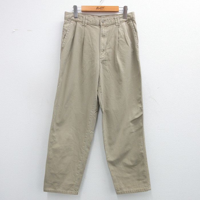 W31★古着 ドッカーズ パンツ メンズ 00年代 00s ダック地 コットン ベージュ カーキ 【spe】 25jun21 中古 ボトムス ロング