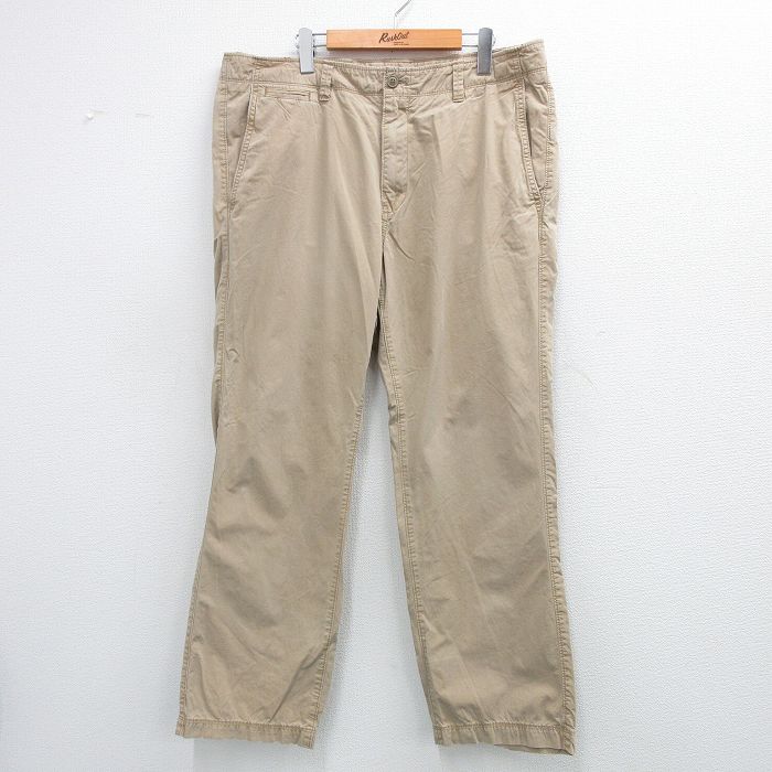 W38★古着 ギャップ GAP パンツ メンズ コットン ベージュ カーキ 25jun21 中古 ボトムス ロング