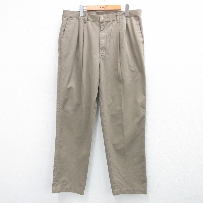 W36★古着 ラングラー Wrangler パンツ メンズ コットン ベージュ カーキ 25jun21 中古 ボトムス ロング