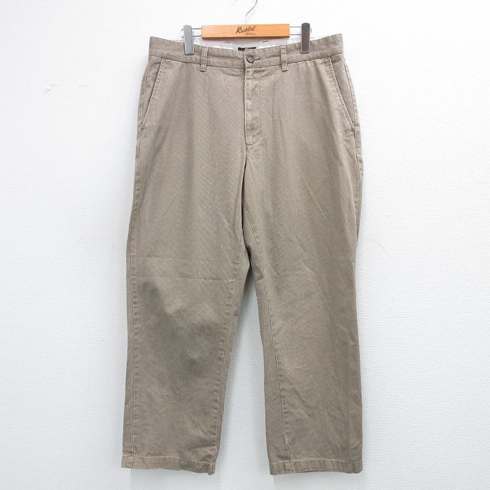 W36★古着 セントジョンズベイ パンツ メンズ コットン ベージュ カーキ 25jun21 中古 ボトムス ロング