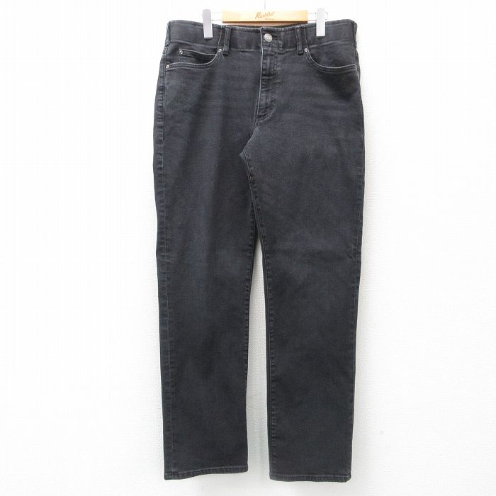 W36★古着 リー Lee ジーンズ メンズ ヒゲ 黒 ブラック デニム 25jun21 中古 ボトムス ジーパン Gパン ロング パンツ