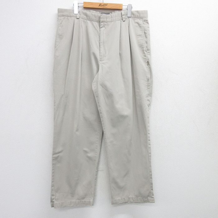 W37★古着 ドッカーズ パンツ メンズ コットン 薄ベージュ カーキ 25jun23 中古 ボトムス ロング