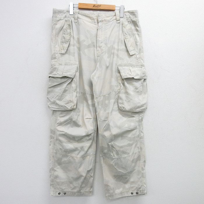 W37★古着 ギャップ GAP カーゴ パンツ メンズ コットン ベージュ他 カーキ 迷彩 25jun23 中古 ボトムス ロング