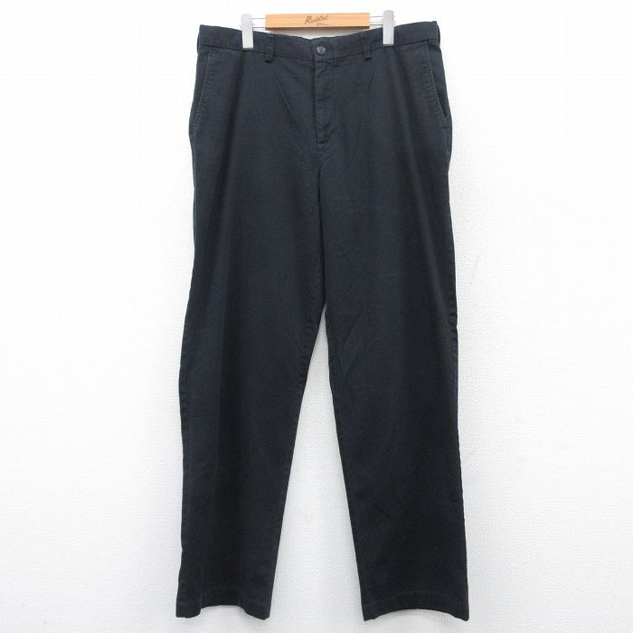 W37★古着 パンツ メンズ 黒 ブラック 25jun23 中古 ボトムス ロング