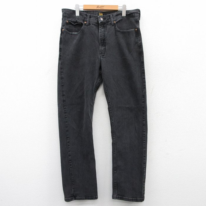 W36★古着 リー Lee ジーンズ メンズ 黒 ブラック デニム 25jun23 中古 ボトムス ジーパン Gパン ロング パンツ