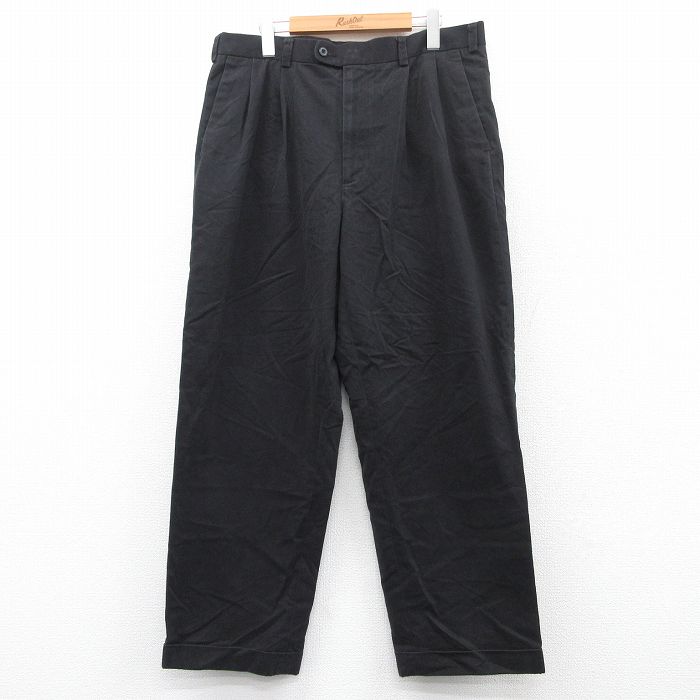 W36★古着 パンツ メンズ 黒 ブラック 25jun23 中古 ボトムス ロング