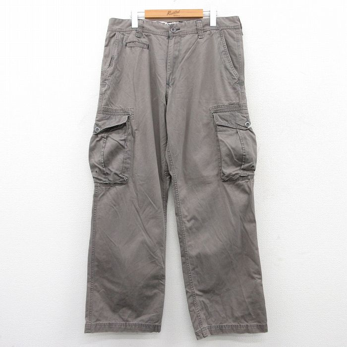 W36★古着 オールドネイビー OLD NAVY カーゴ パンツ メンズ コットン 濃グレー系 25jun24 中古 ボトムス ロング