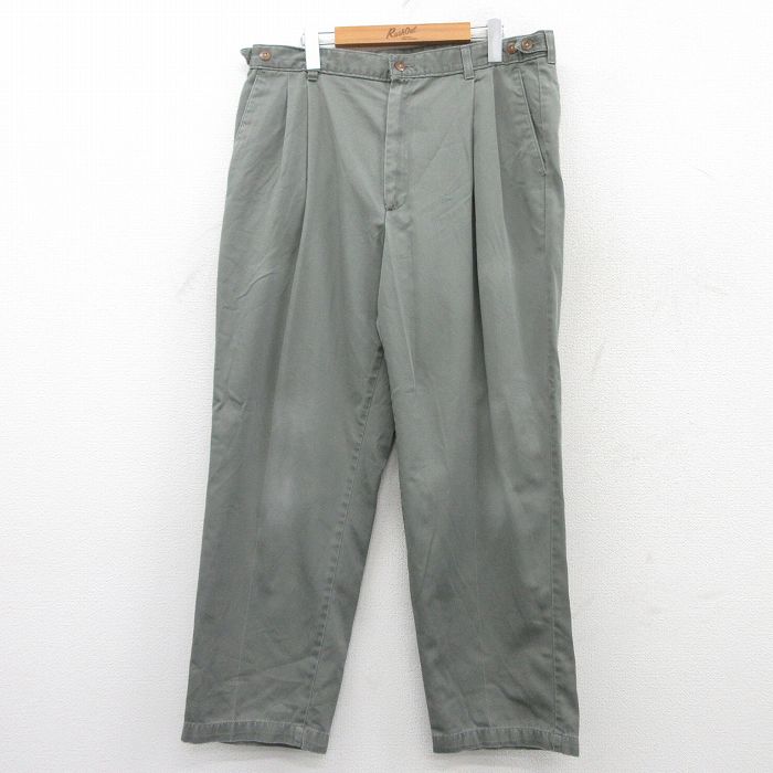 W36★古着 FARAH パンツ メンズ コットン 濃グレー系 25jun24 中古 ボトムス ロング