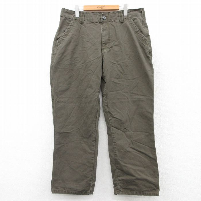 W38★古着 レッドヘッド パンツ メンズ ダック地 コットン 濃緑 グリーン 25jun24 中古 ボトムス ロング