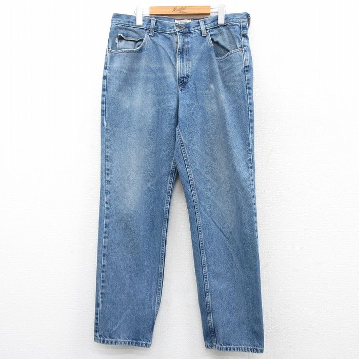 W36★古着 エルエルビーン LLBEAN ジーンズ メンズ 00年代 00s ヒゲ コットン 紺 ネイビー デニム 25jun24 中古 ボトムス ジーパン Gパン ロング パンツ