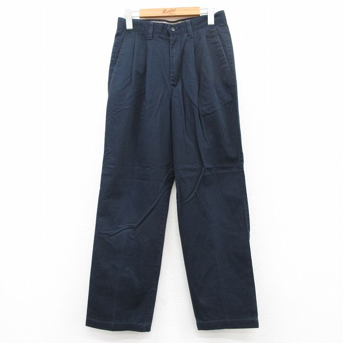W28★古着 ドッカーズ パンツ メンズ 00年代 00s コットン 紺 ネイビー 25jun24 中古 ボトムス ロング