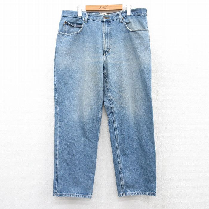 W36★古着 エルエルビーン LLBEAN ジーンズ メンズ 00年代 00s ヒゲ コットン 紺 ネイビー デニム 25jun24 中古 ボトムス ジーパン Gパン ロング パンツ