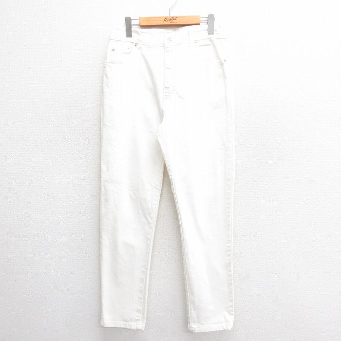 W32★古着 ジーンズ メンズ イタリア製 白 ホワイト デニム 25jun24 中古 ボトムス ジーパン Gパン ロング パンツ