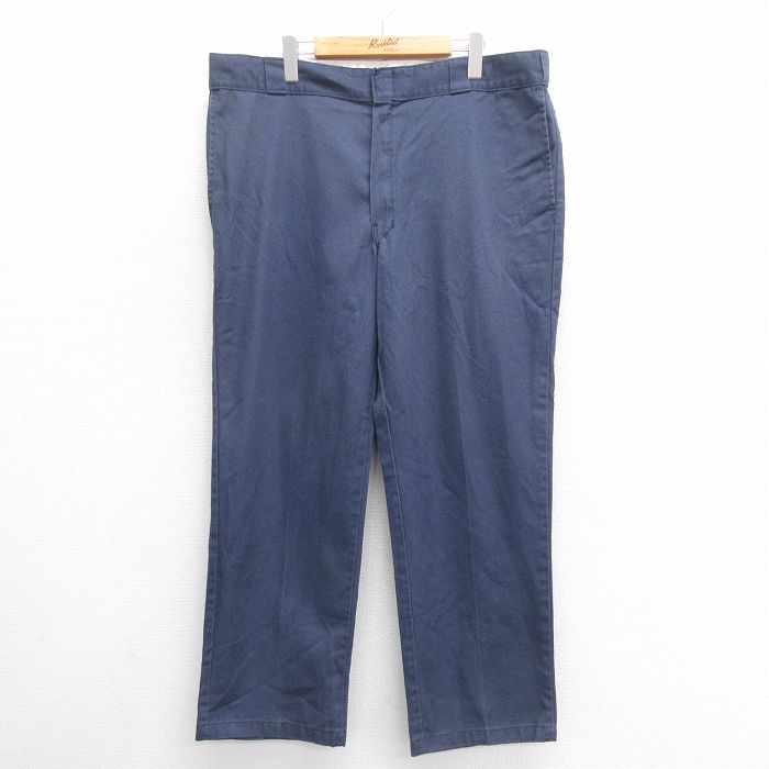 W40★古着 ディッキーズ Dickies ワーク パンツ メンズ 874 大きいサイズ 紺 ネイビー 25jun24 中古 ボトムス ロング