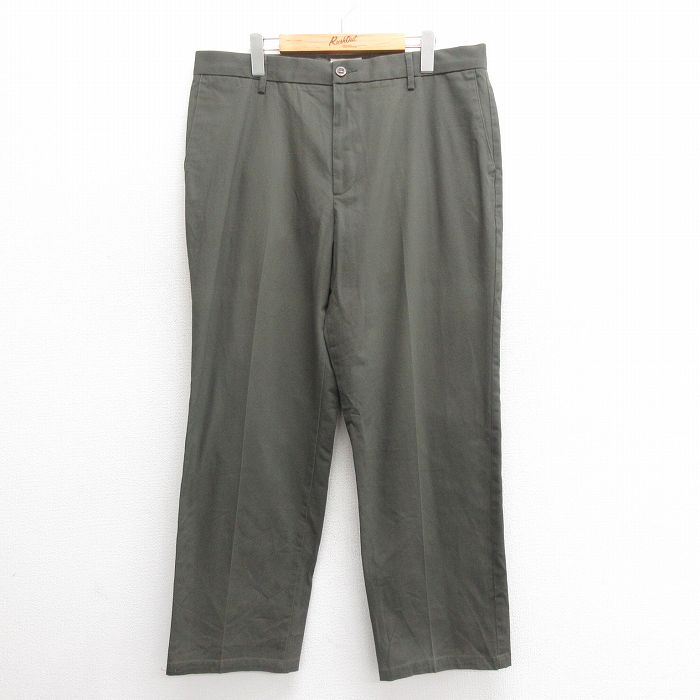 W38★古着 ドッカーズ パンツ メンズ ワンポイントロゴ 緑 グリーン 25jun24 中古 ボトムス ロング
